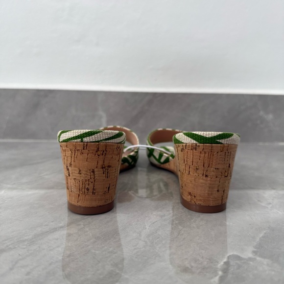 NWOT Women’s Kate Spade Myrah Palm Frond Cork Heel Wedge Open Toe Sandals 5.5 - Picture 7 of 13